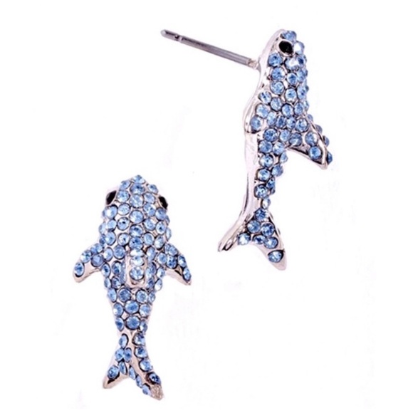 KATE SPADE • California Dreamin' Blue Shark Earrings - Picture 5 of 7